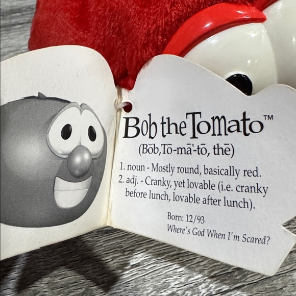GUND | VeggieTales: Bob the Tomato (1998) - Vintage 4” Bean Bag Plush Toy - Picture 11 of 12
